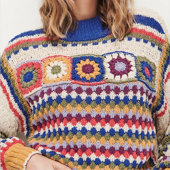 Free People Sweaters - Crochet knit sweater!!!